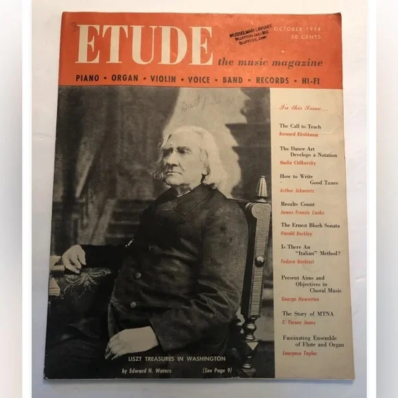Etude The Music Magazine October 1954 Piano Records, Band Sheet Music Vintage - Picture 1 of 3